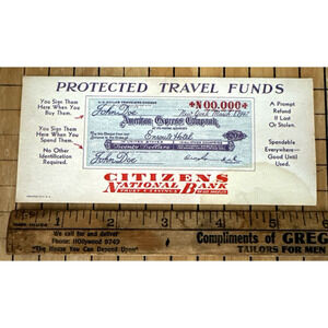 Citizen National Bank Los Angeles CA Early American Express Ink Blotter AMEX HTF